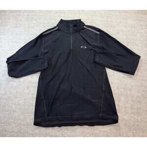 Oakley Women’s 1/4 Zip Long Sleeve Jacket-Small/Black/Reflective Stripes/Running